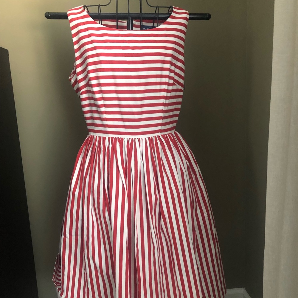 Stripe midi-length dress